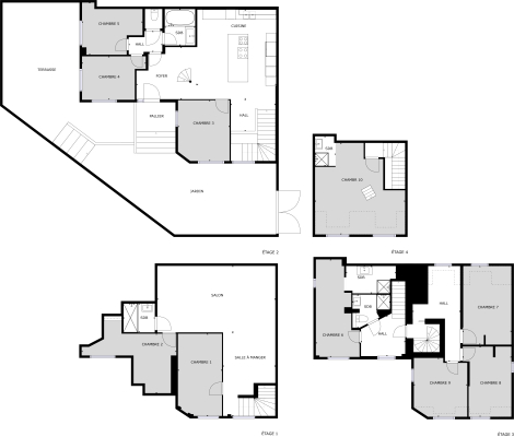 Plan des chambres